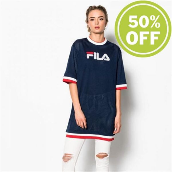 Fila Colors Women's Dresses - Navy/Red/White,NZ 157-82034